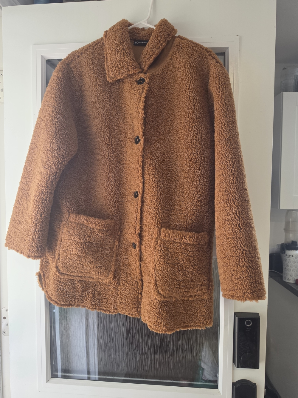 Women's Teddy Fleece Coat in Camel Brown
